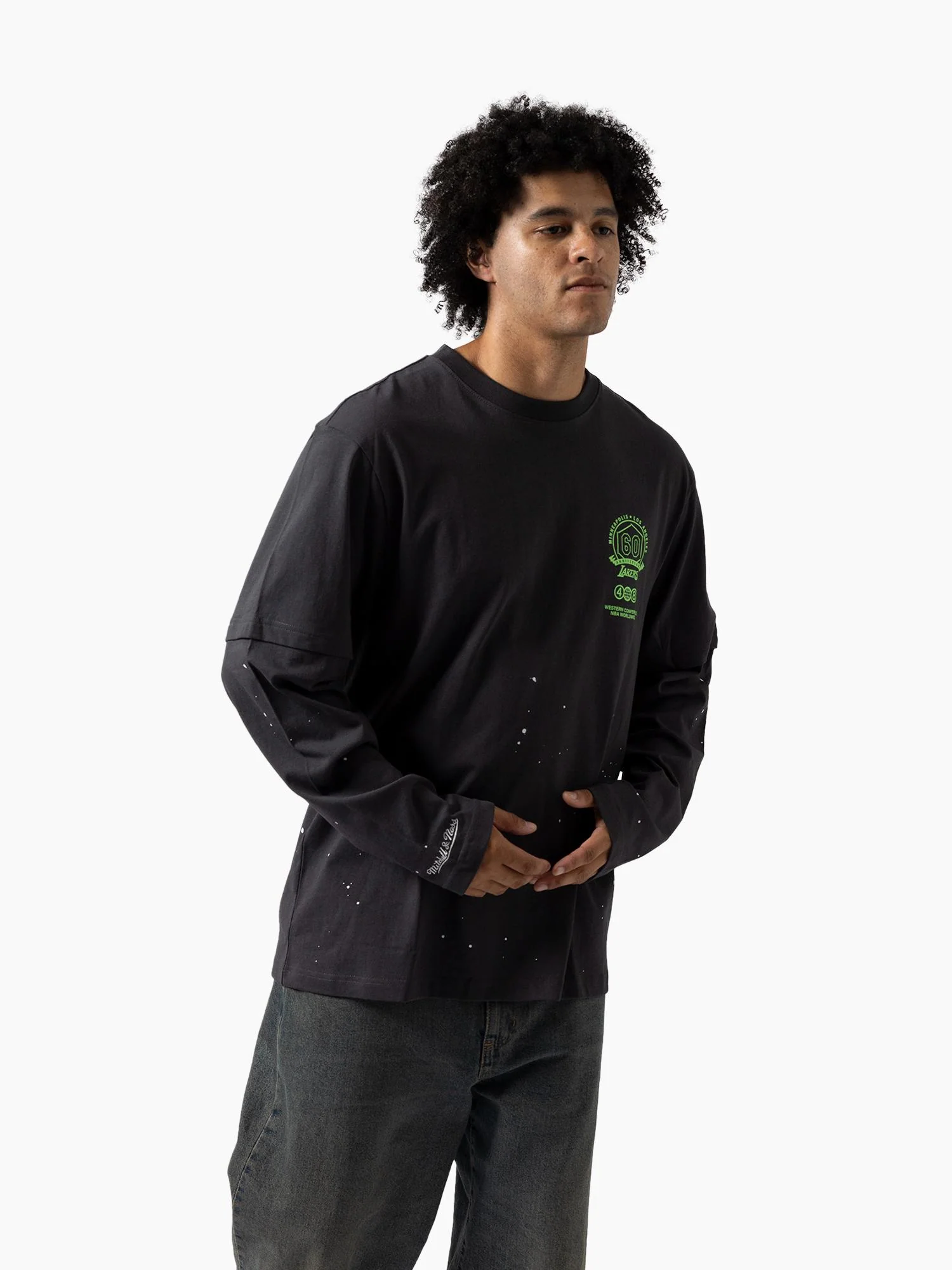 L.A Lakers Mock Layer Vintage Longsleeve Tee - Image 4