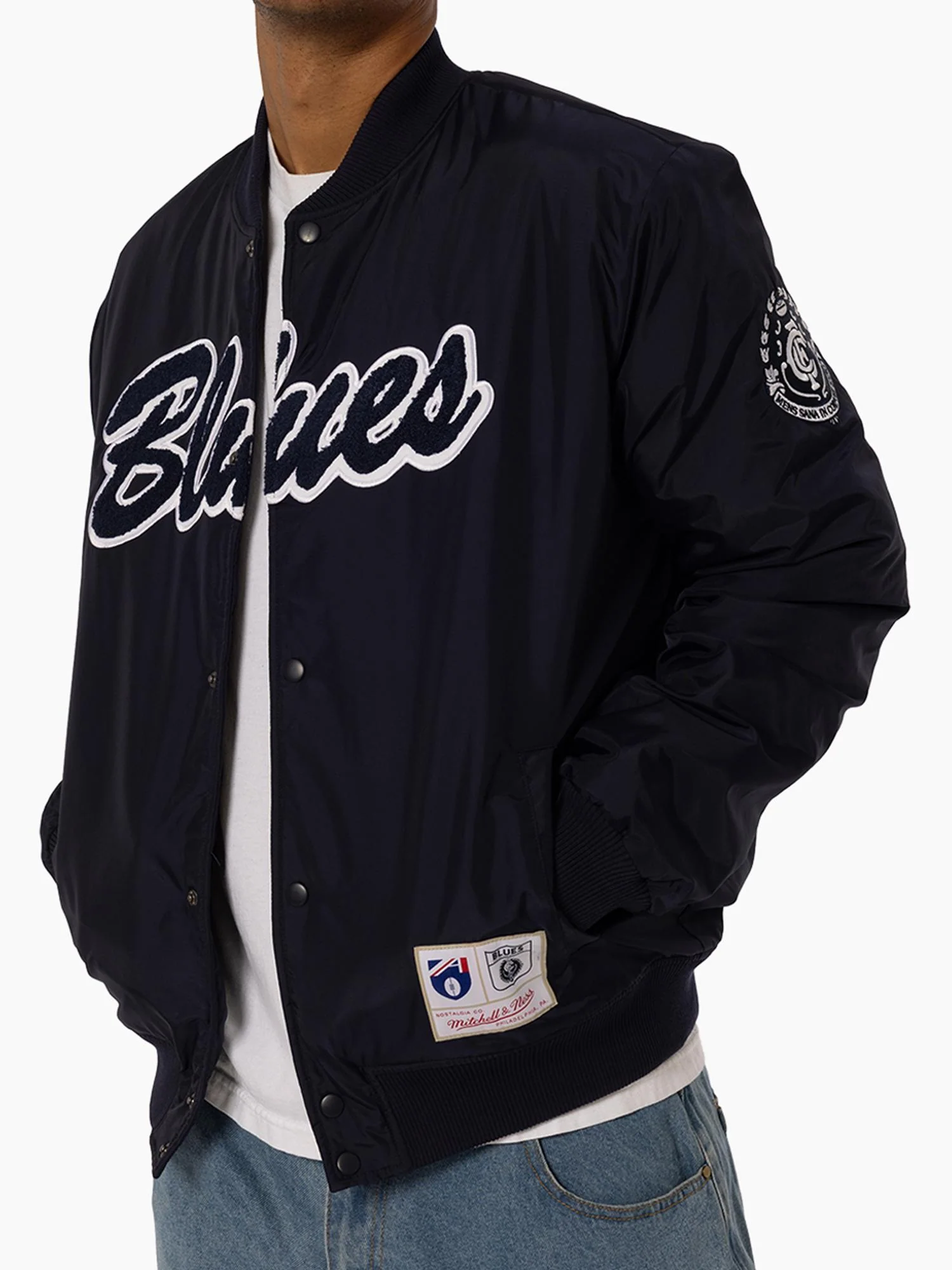 Carlton Blues 1995 Nylon Bomber Jacket - Image 7