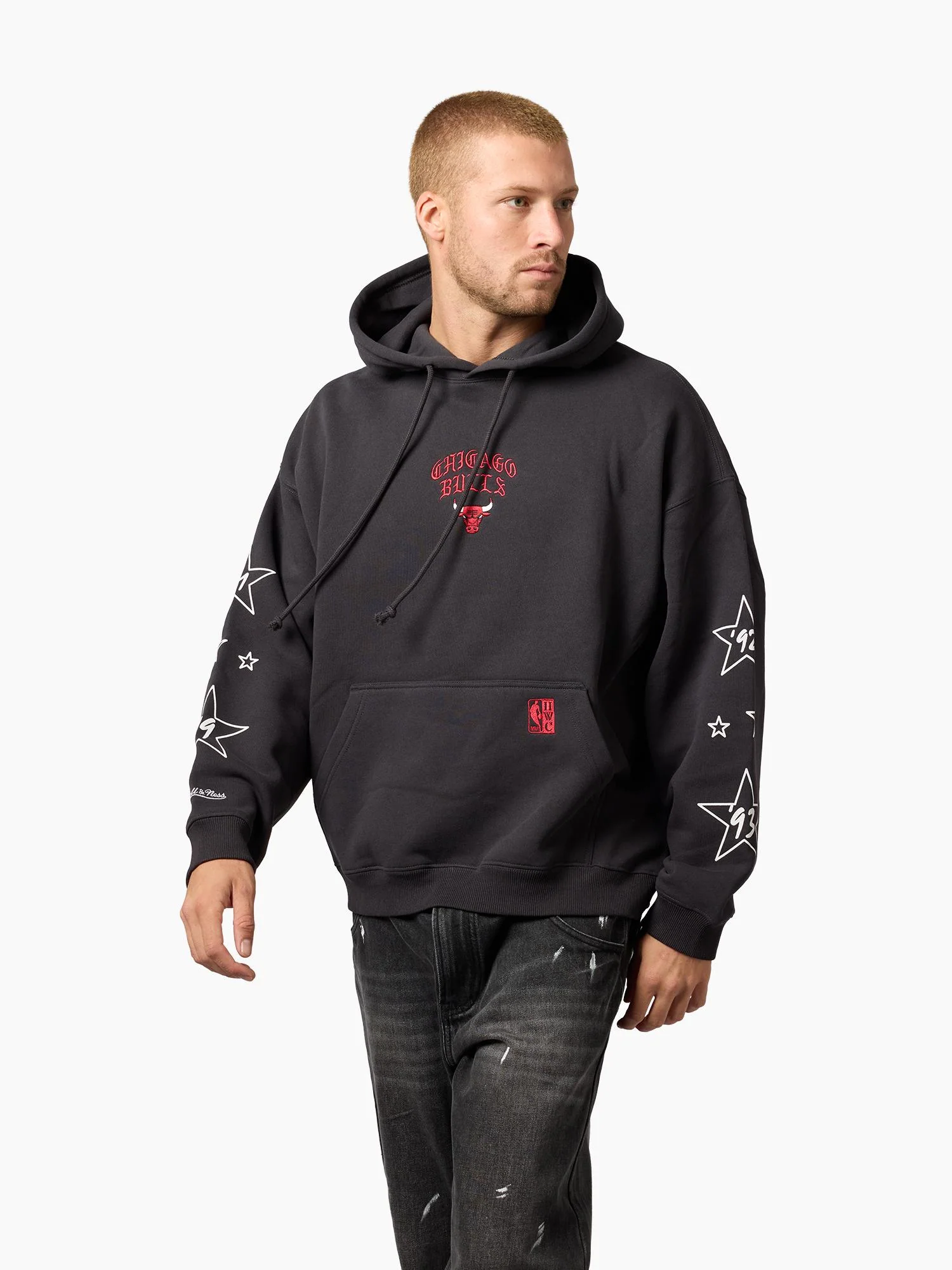 Chicago Bulls Black Letter Champs Boxy Hoodie - Image 3