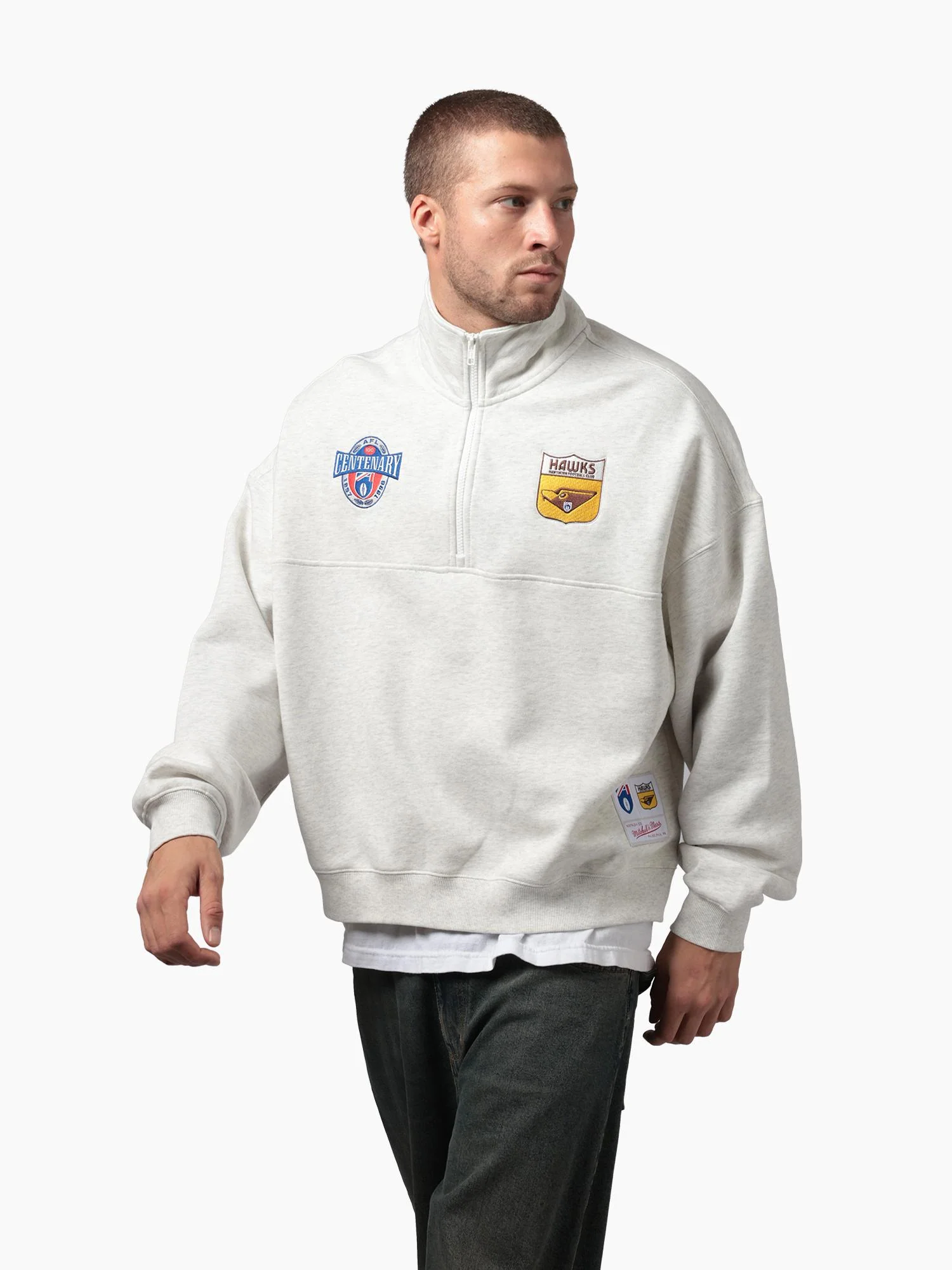 Hawthorn Hawks Centenary 1/4 Zip Crew - Image 3