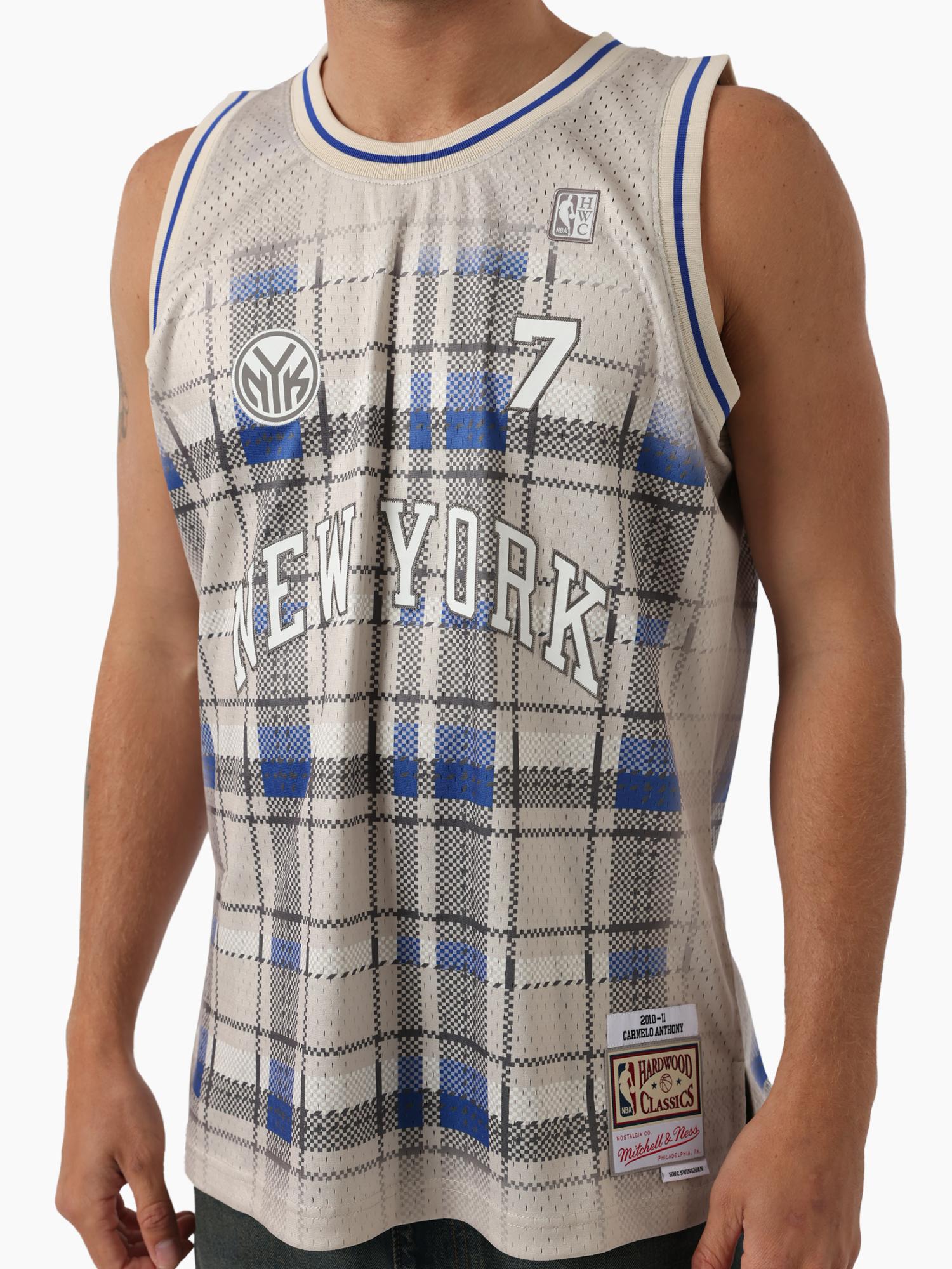 Carmelo Anthony 2010-11 New York Knicks Plaid Swingman Jersey - Image 5