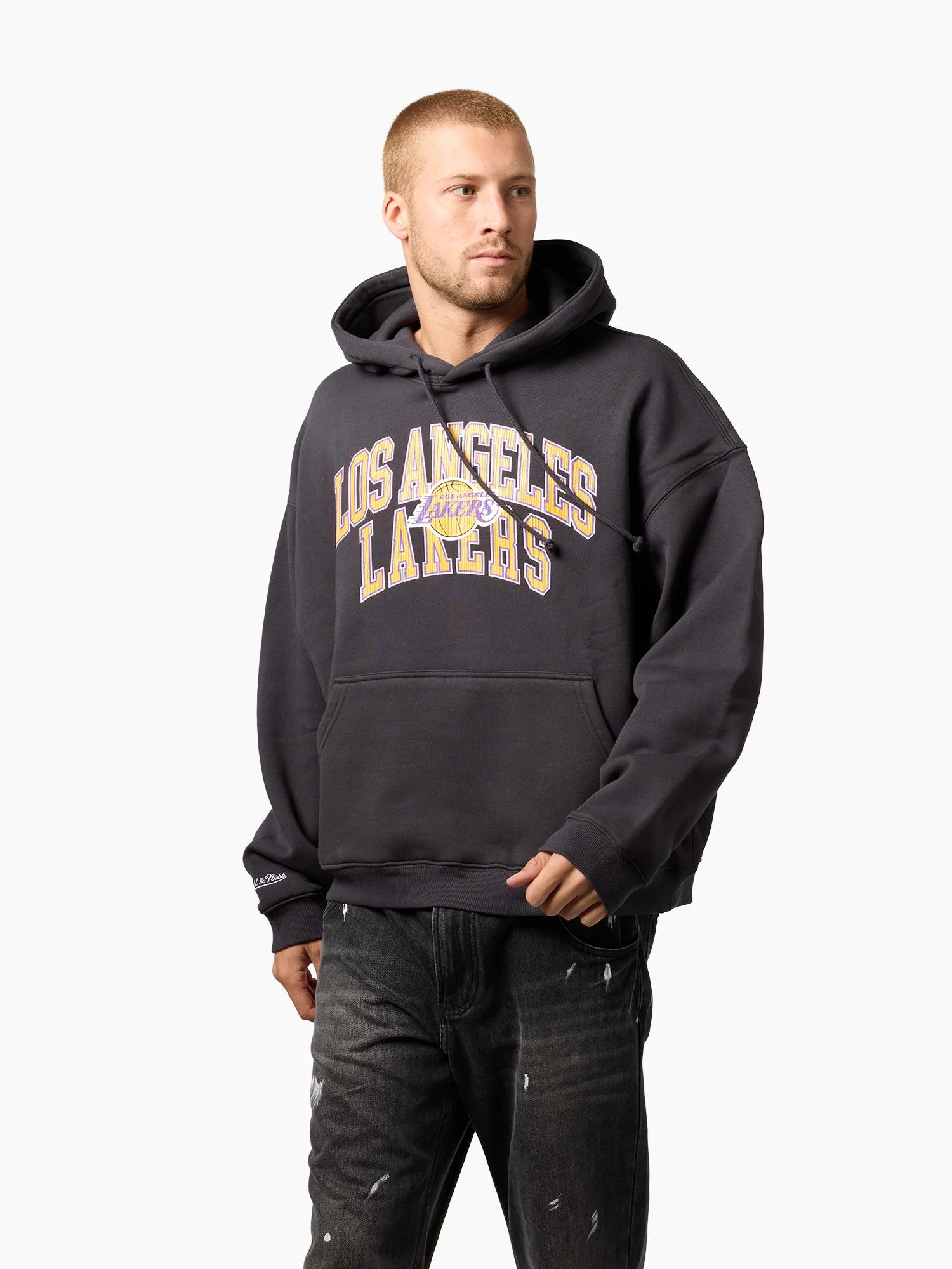 L.A Lakers Cracked Arch Boxy Hoodie - Image 3