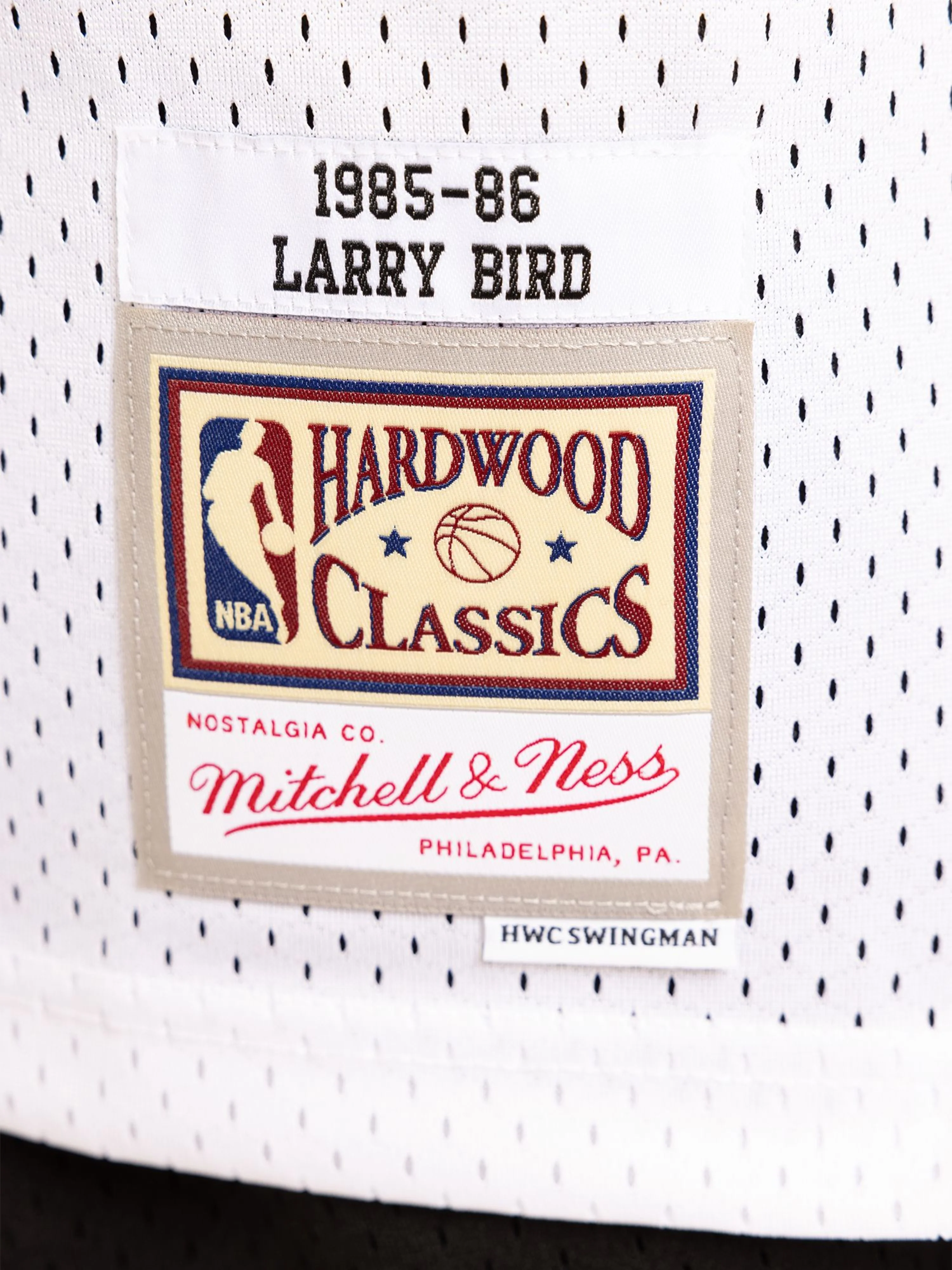 Larry Bird 1985-86 Boston Celtics Home Swingman Jersey - Image 4
