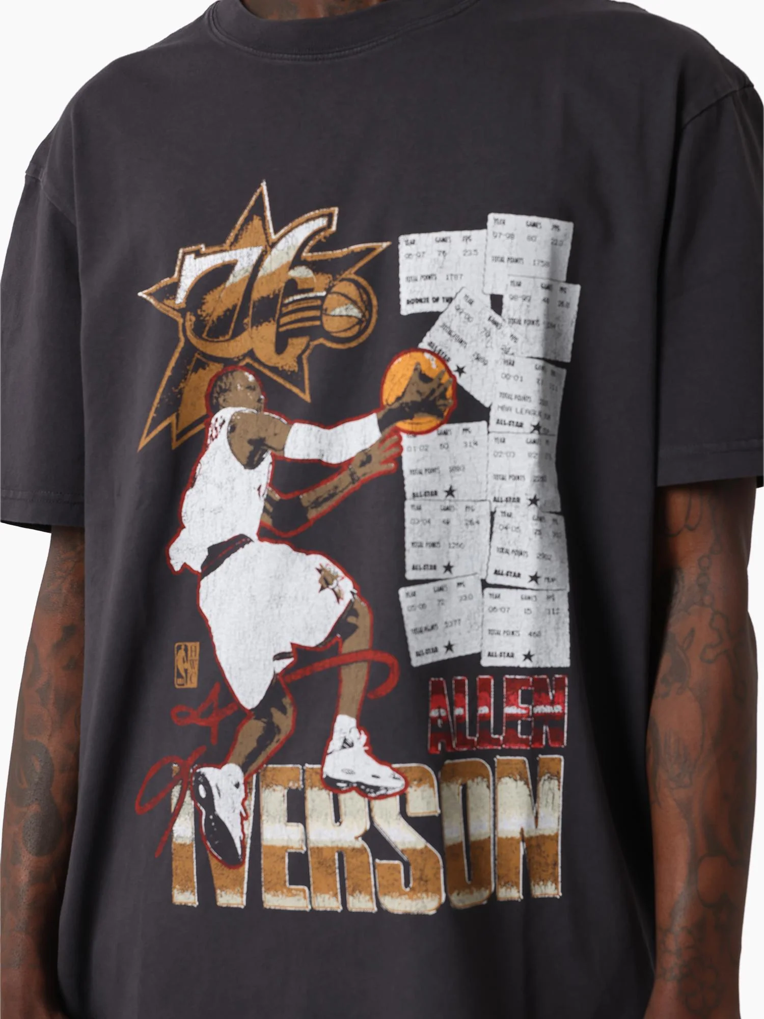 Allen Iverson Philadelphia 76ers Player Ticket Tee - Image 2