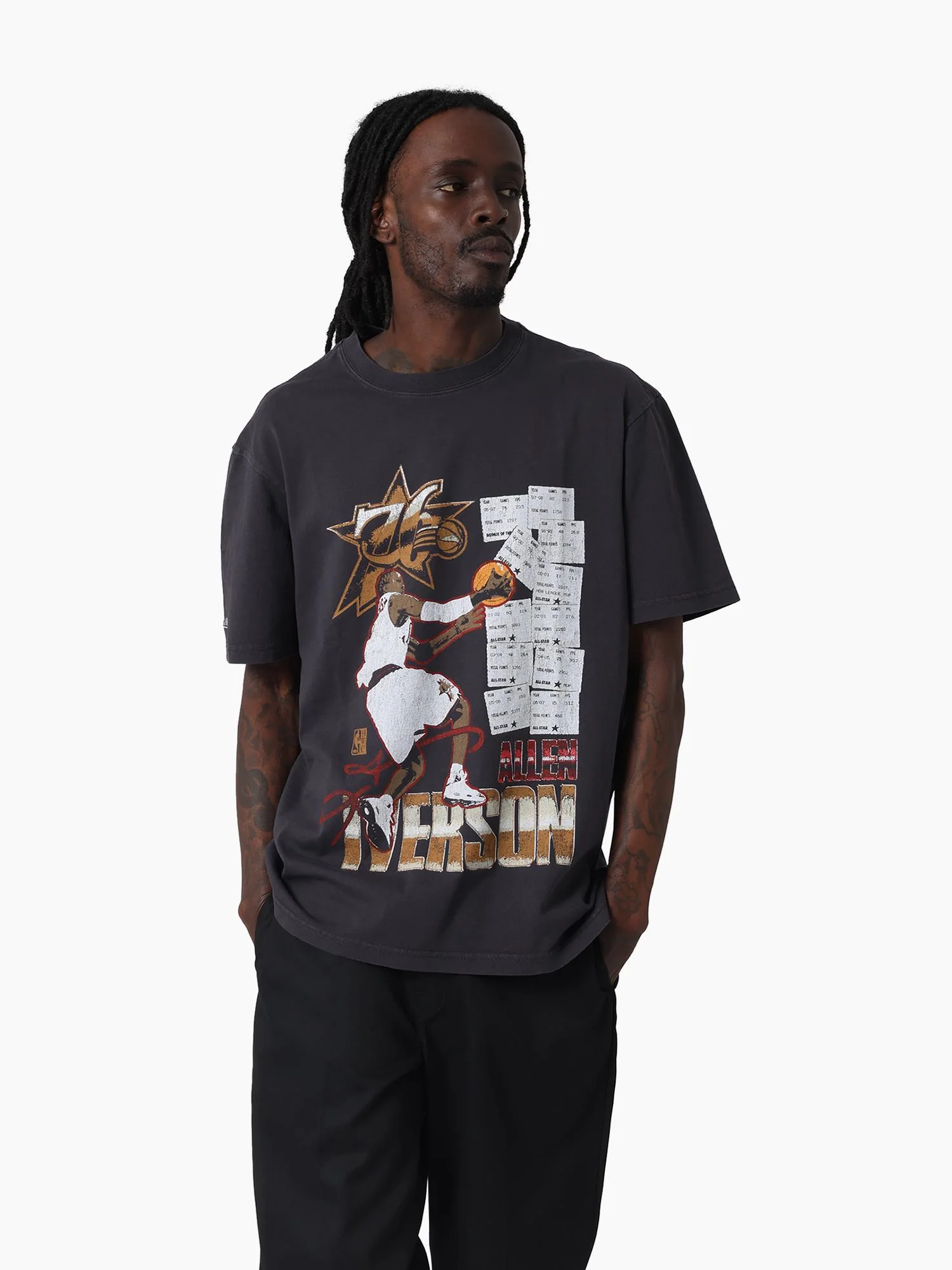 Allen Iverson Philadelphia 76ers Player Ticket Tee - Image 3