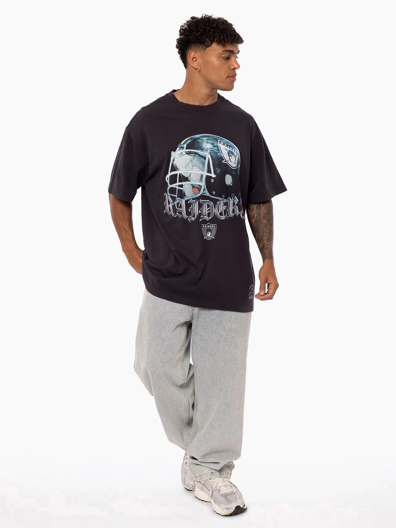 Los Angeles Raiders Chrome Nation Helmet Tee - Image 3