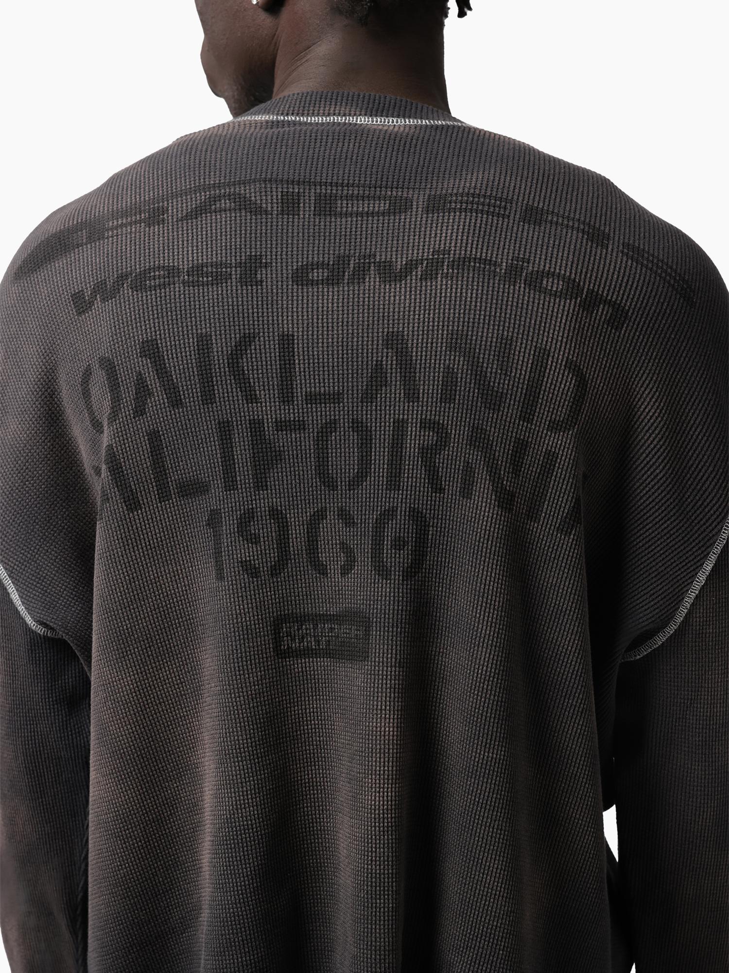 Oakland Raiders Stencil Waffle Long Sleeve Tee - Image 2
