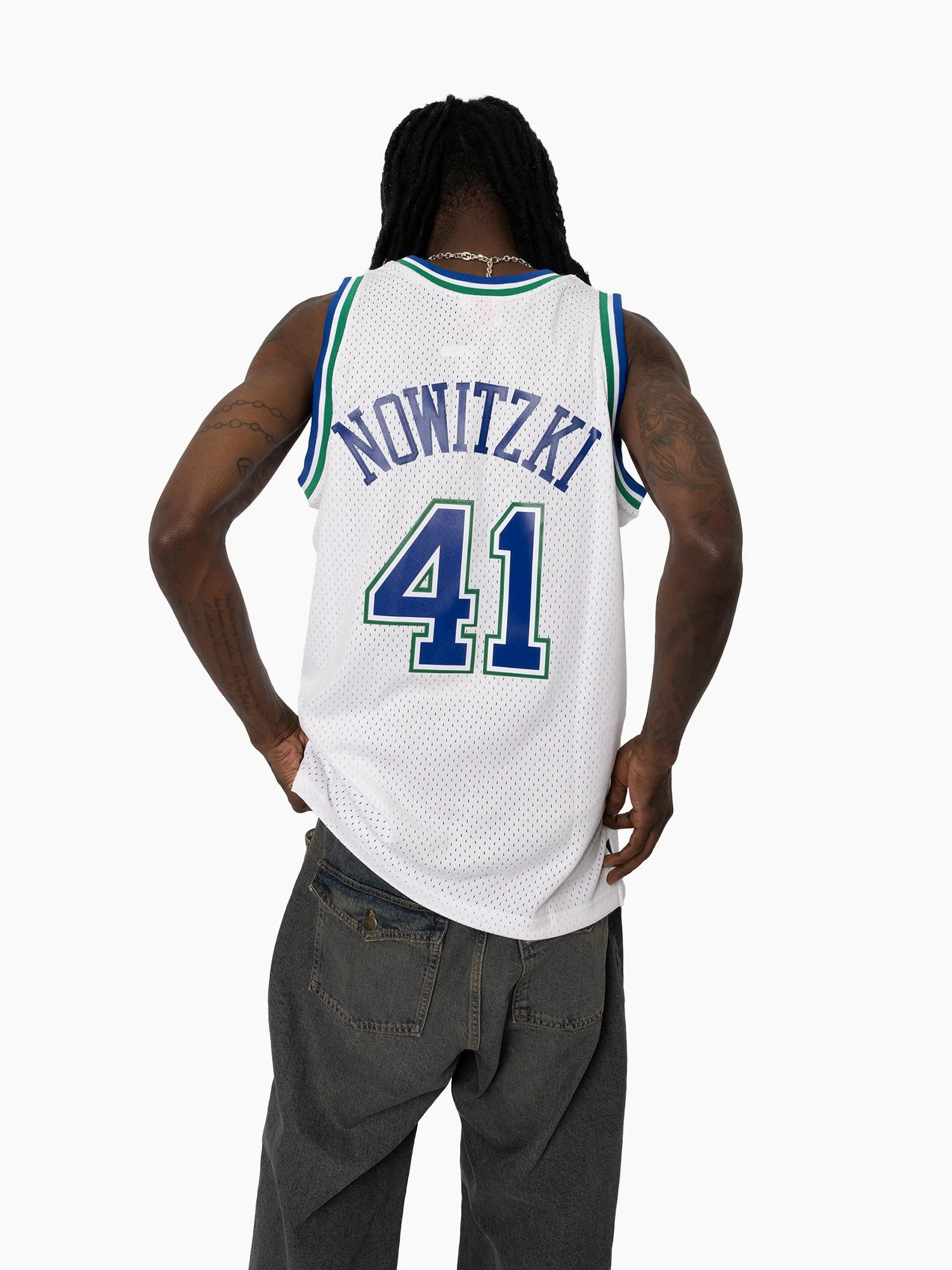 Dirk Nowitzki 1998-99 Dallas Mavericks Home Swingman Jersey - Image 4