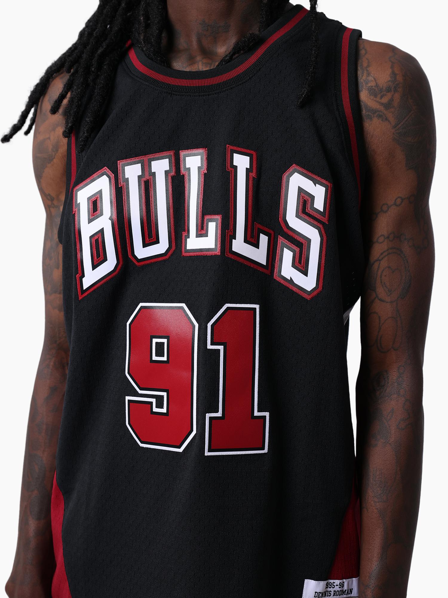 Dennis Rodman Chicago Bulls 1995-96 Warehouse Rave Panel Jersey - Image 4