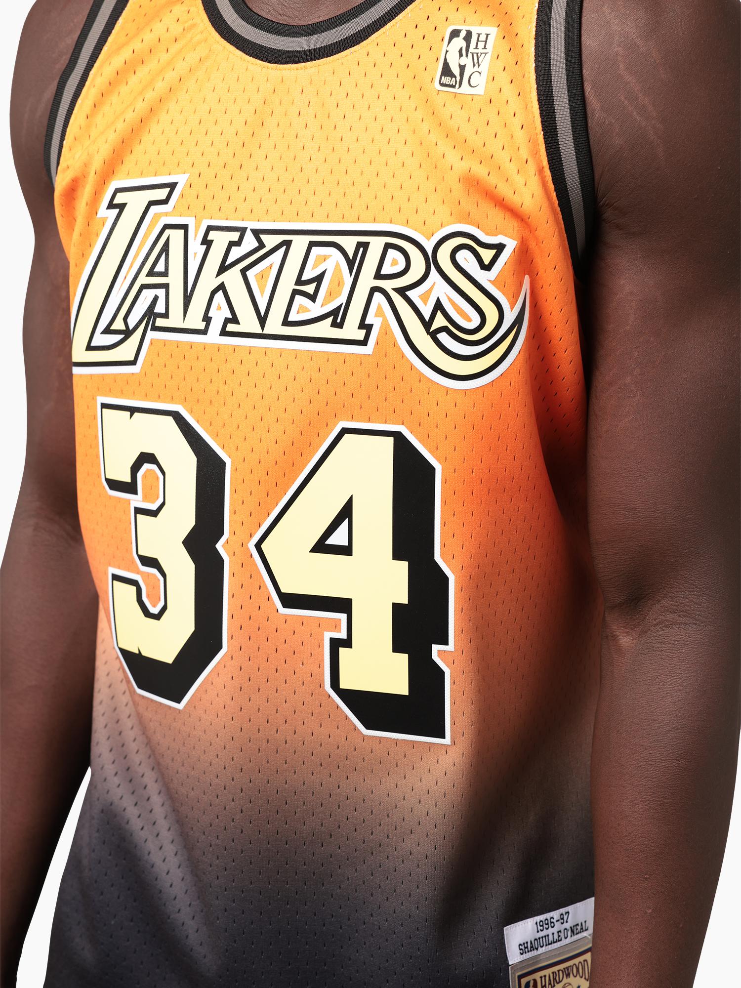 Shaquille O'Neal 1996-97 L.A Lakers Warehouse Rave Swingman Jersey - Image 4