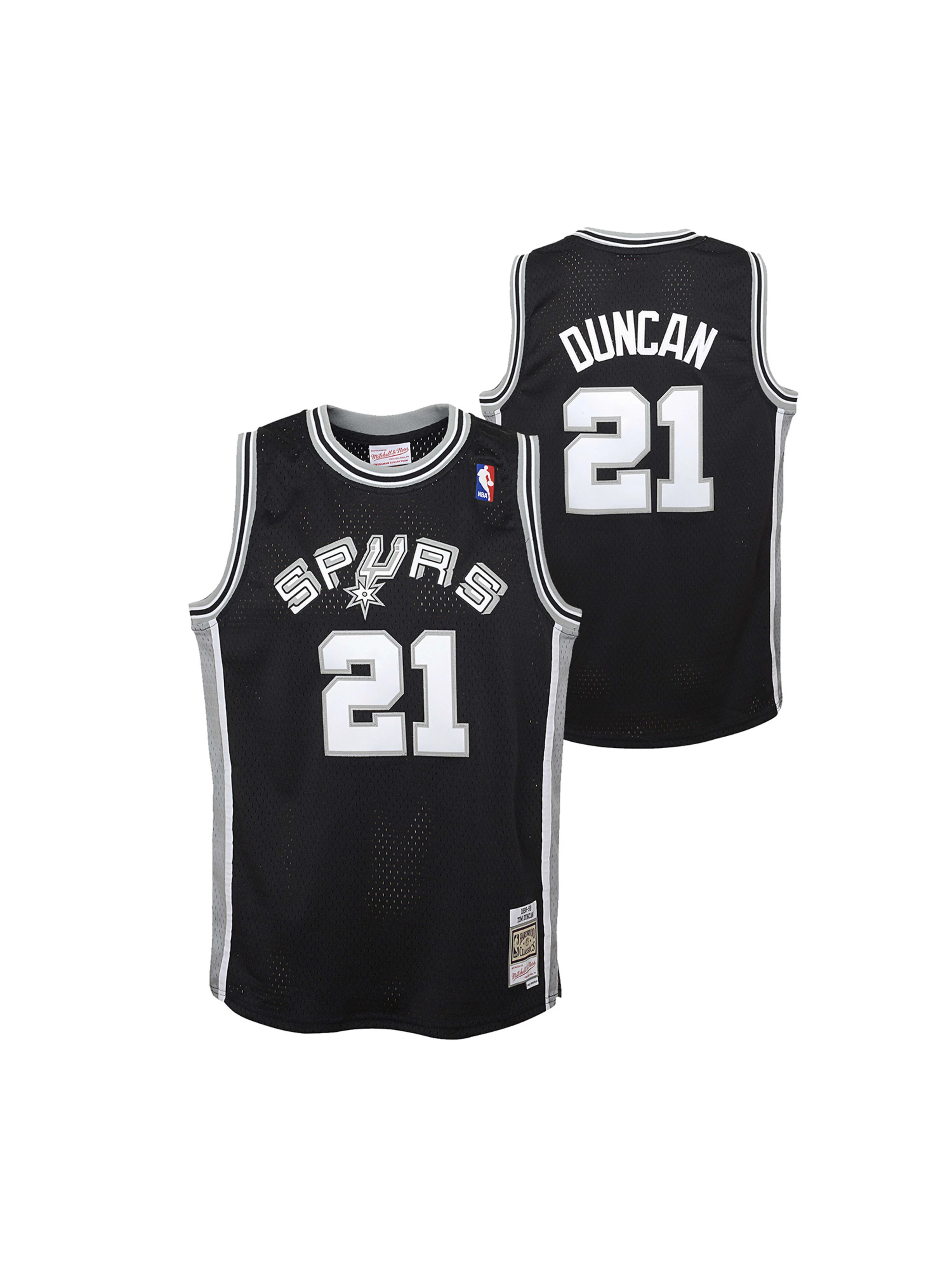 Youth Tim Duncan 1998-99 San Antonio Spurs Swingman Jersey - Image 3